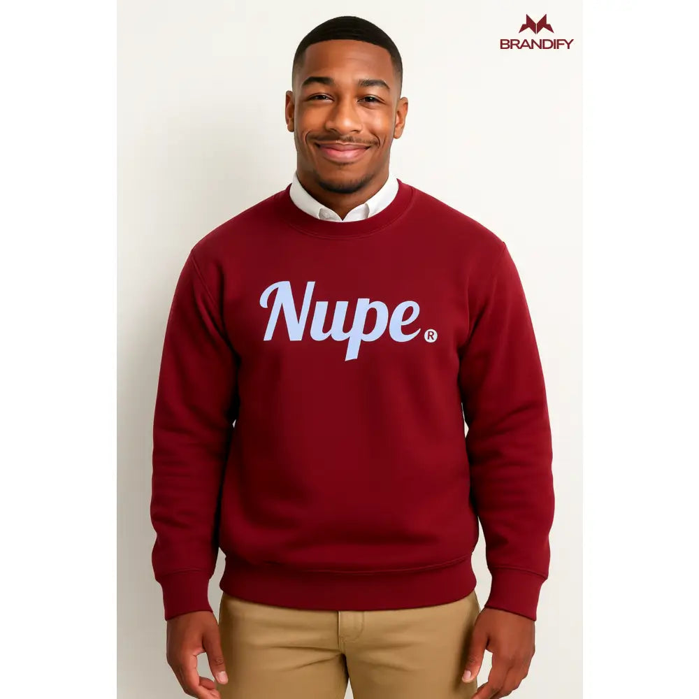 Custom Iota Phi Theta Crewneck Sweatshirt front view with personalized brown and gold design
