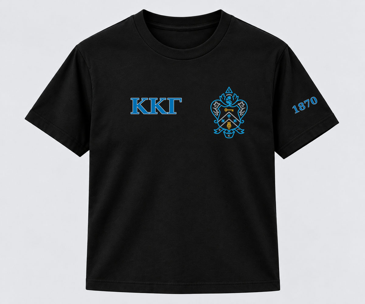 Kappa Kappa Gamma Black classic printed T-shirt — shirt-only mockup