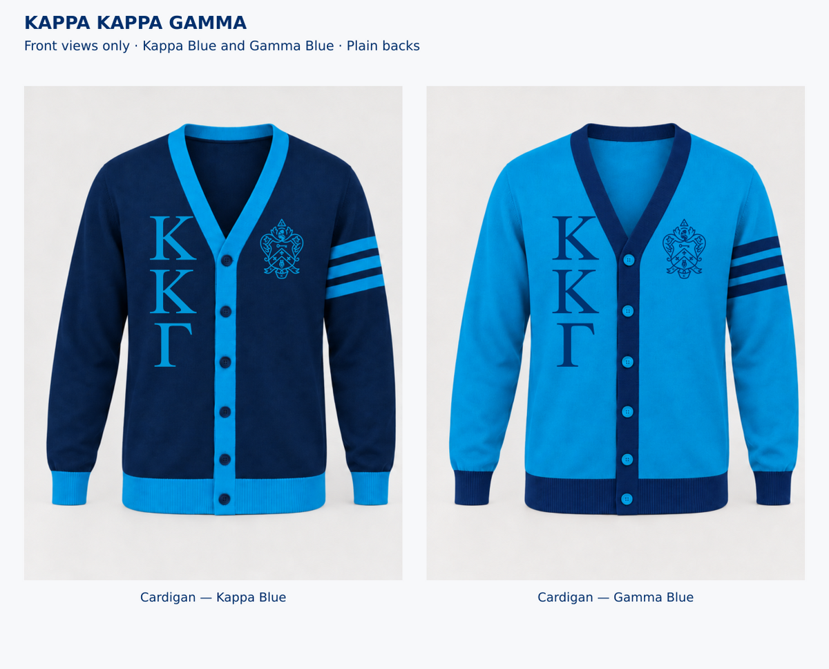 Kappa Kappa Gamma cardigan collection overview