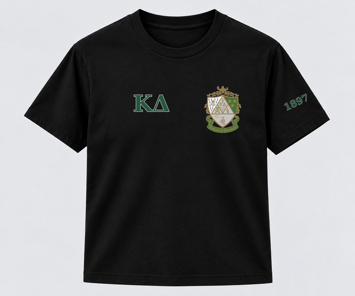 Kappa Delta Black classic printed T-shirt — shirt-only mockup