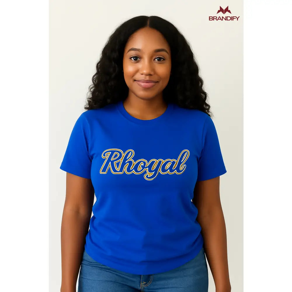 Custom Sigma Gamma Rho Printed T-Shirt front view with organization colors and custom design