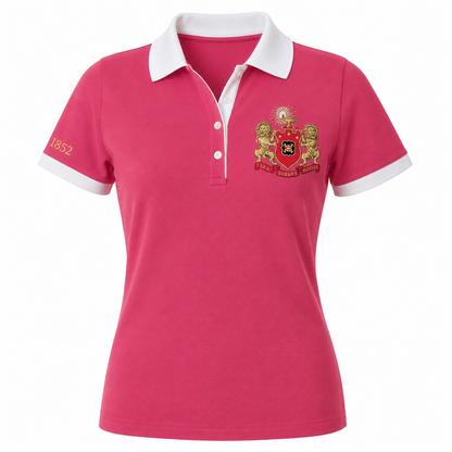 2 Tone Rose & White Phi Mu Embroidered Polo Shirt – Personalized Sorority Polo - product image 3