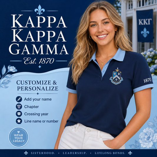 2 Tone Dark Blue & Light Blue Kappa Kappa Gamma Personalized Embroidered Polo – Personalized | Pirani9