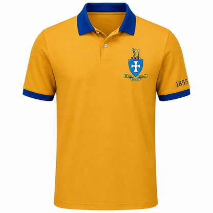 2 Tone Old Gold & Blue Sigma Chi Embroidered Polo Shirt – Personalized Fraternity Polo - product image 2