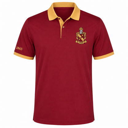 2 Tone Crimson & Old Gold Kappa Alpha Order Embroidered Polo Shirt – Personalized Fraternity Polo - product image 2