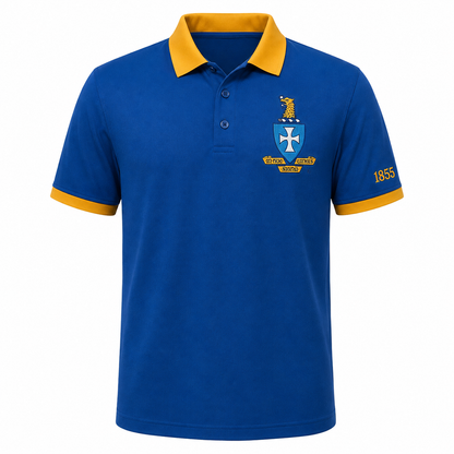 2 Tone Blue & Old Gold Sigma Chi Embroidered Polo Shirt – Personalized Fraternity Polo - product image 2