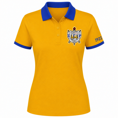 2 Tone Gold & Royal Blue Sigma Gamma Rho Embroidered Polo Shirt – Personalized Sorority Polo - product image 2