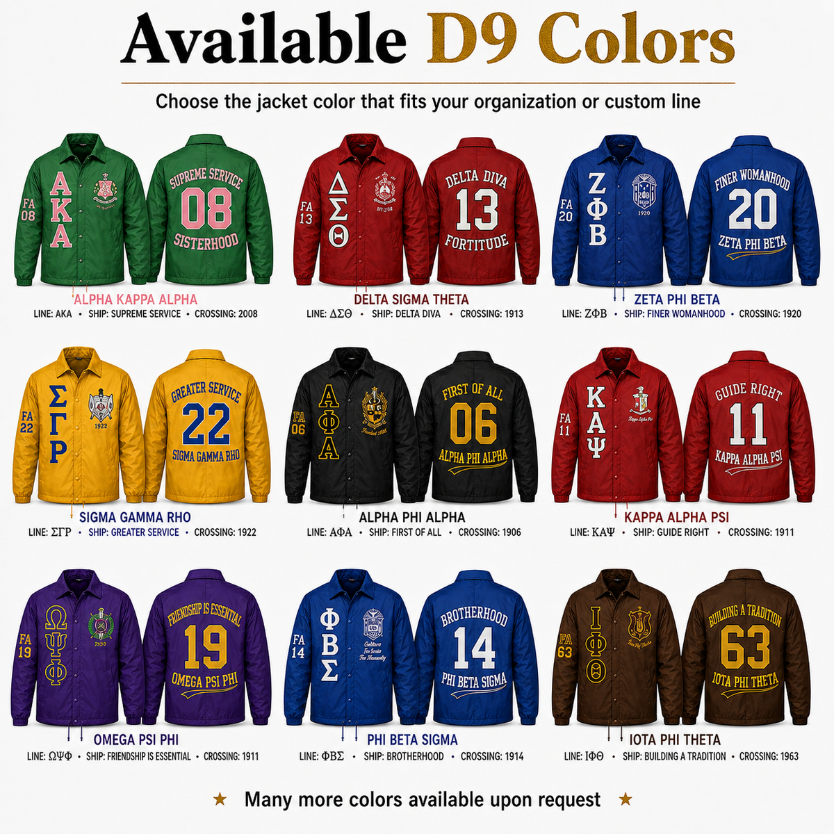 Custom Nylon Line Crossing Jacket – Design Your Own Sorority & Fraternity Jacket - product image 4