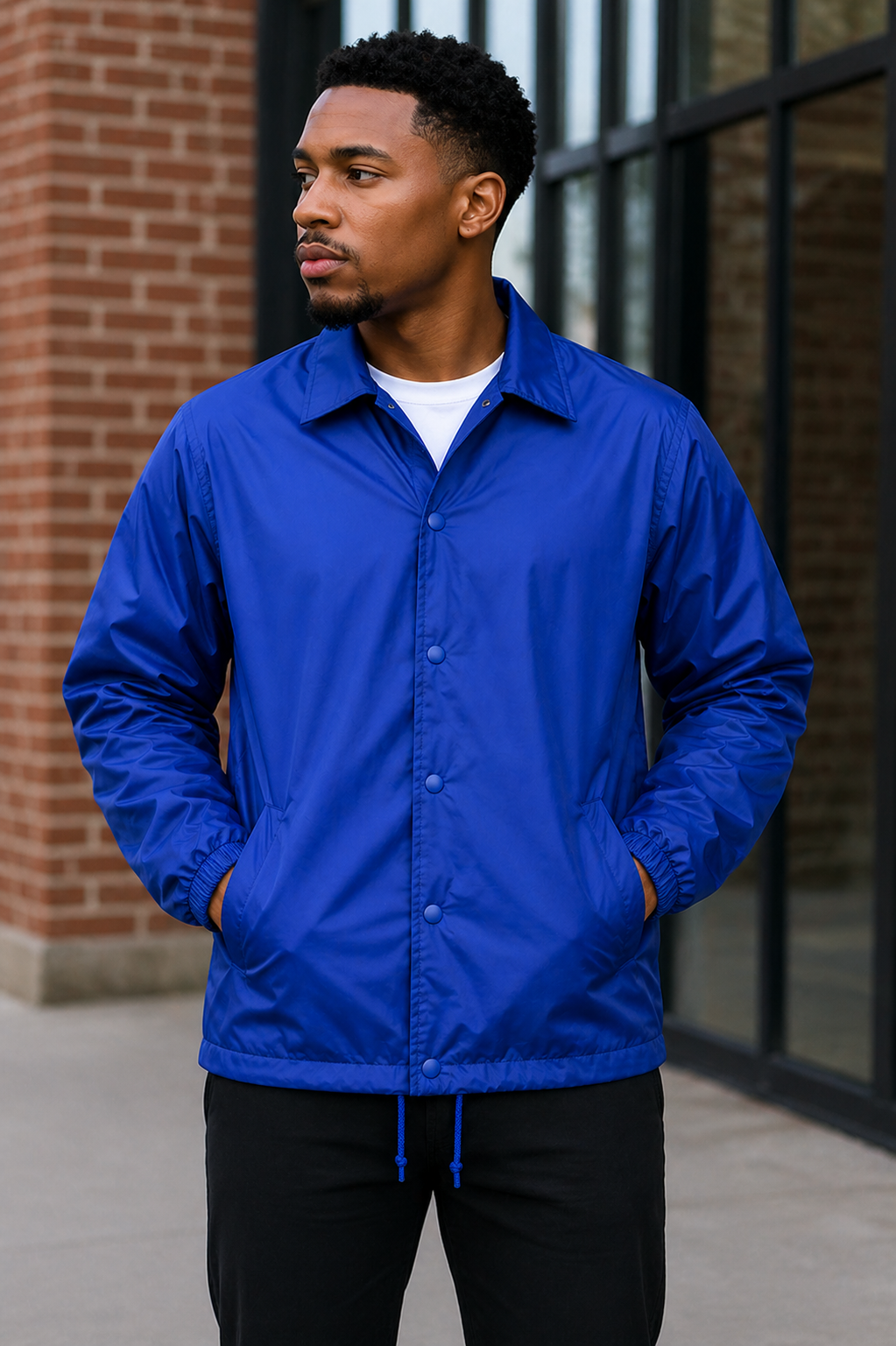 Royal Blue Premium Custom Line Jacket – Made to Order Coach Jacket with Personalization Options