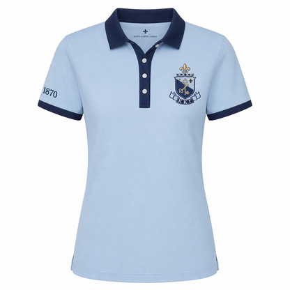 2 Tone Light Blue & Dark Blue Kappa Kappa Gamma Embroidered Polo Shirt – Personalized Sorority Polo - product image 2
