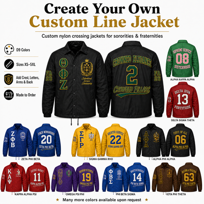 Custom Nylon Line Crossing Jacket – Design Your Own Sorority & Fraternity Jacket - product image 1