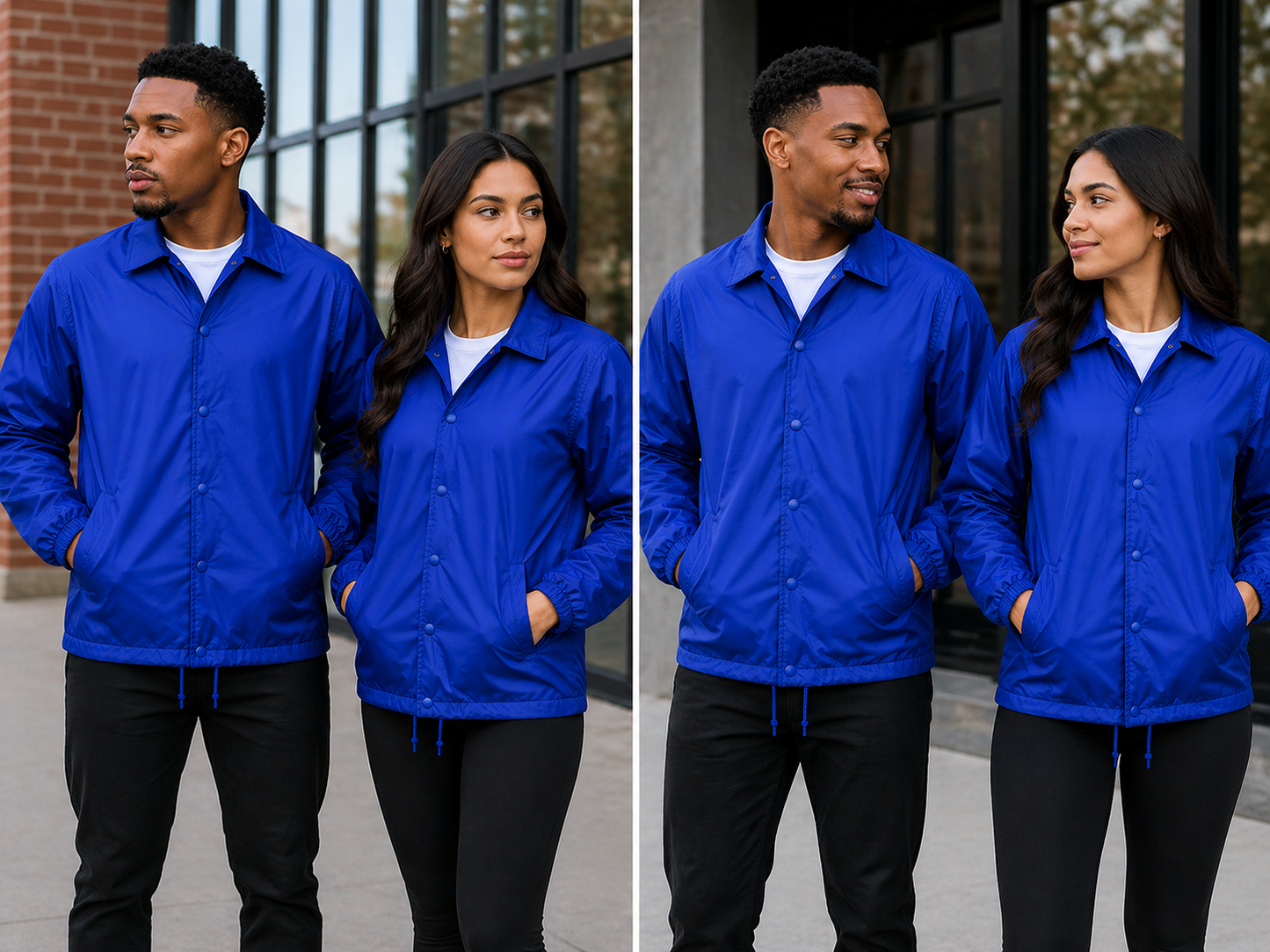Royal Blue Premium Custom Line Jacket – Made to Order Coach Jacket with Personalization Options