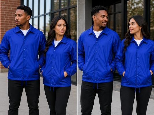 Royal Blue Premium Custom Line Jacket – Made to Order Coach Jacket with Personalization Options