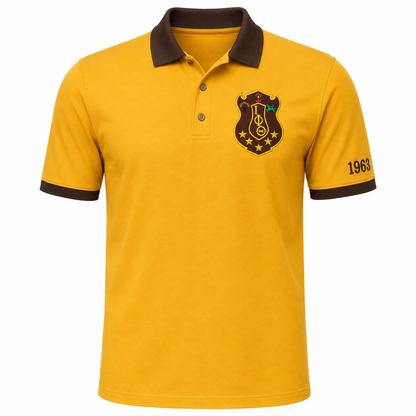 2 Tone Gold & Brown Iota Phi Theta Embroidered Polo Shirt – Personalized Fraternity Polo - product image 2