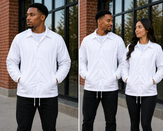 White Premium Custom Line Jacket – Made to Order Coach Jacket with Personalization Options (Copy) (Copy)