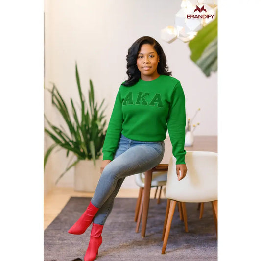 Pink and green solid color chenille sweatshirt main product image