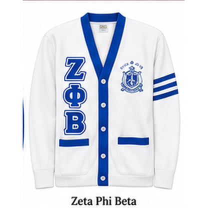Alpha Phi Alpha gold and black custom embroidered cardigan