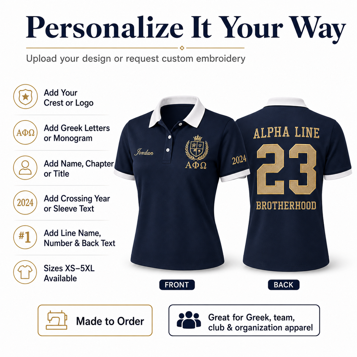 Custom Embroidered Polo Shirt – Design Your Own Personalized Polo - product image 2