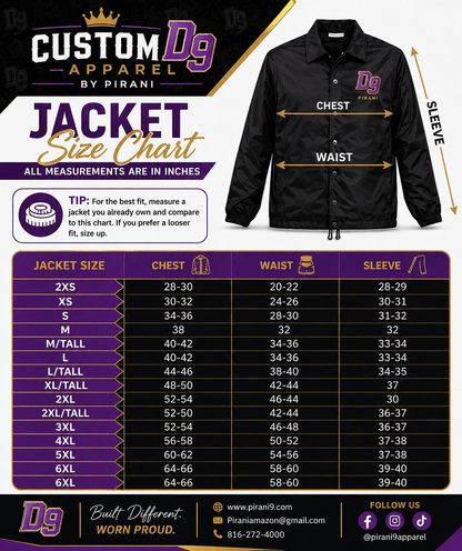 Black Premium Custom Line Jacket – Made to Order Coach Jacket with Personalization Options (Copy)