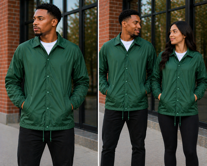 Green Premium Custom Line Jacket – Made to Order Coach Jacket with Personalization Options (Copy) (Copy) (Copy)