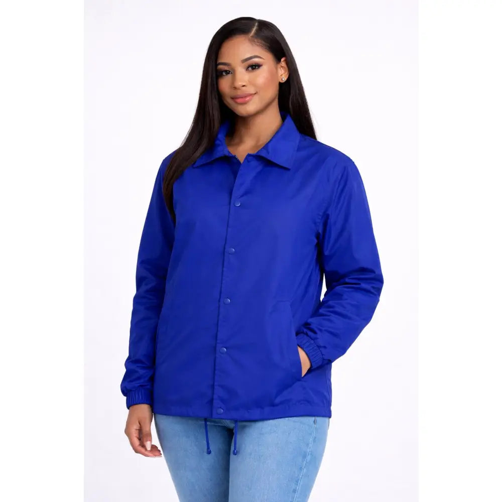 Red / Blue Zeta Phi Beta Custom Line Jacket with personalized front, back, and sleeve embroidery