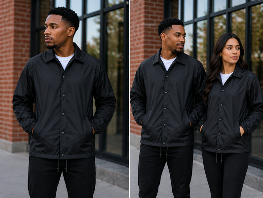 Black Premium Custom Line Jacket – Made to Order Coach Jacket with Personalization Options (Copy)