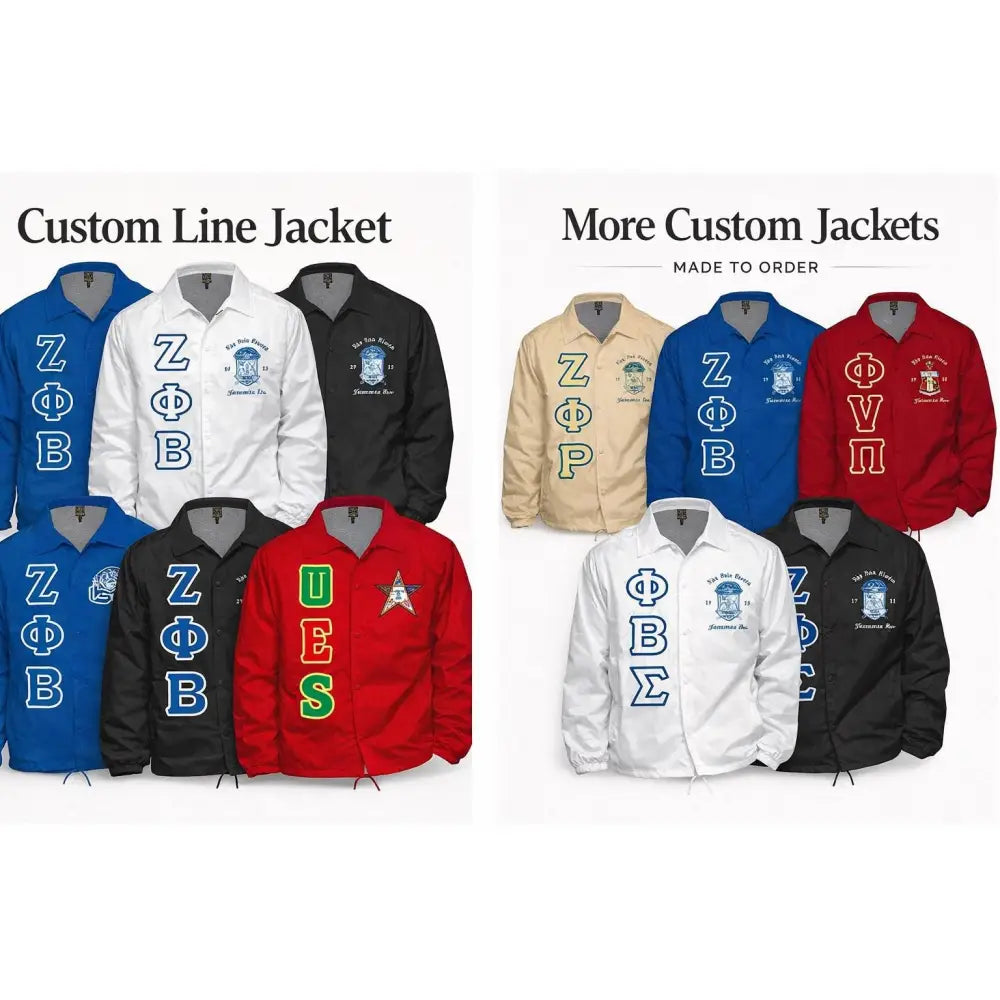 Red custom embroidered Cropped Line Jacket with personalized front, back, and sleeve embroidery