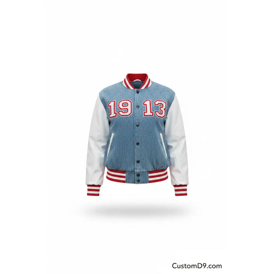 Custom 1913 Delta Sigma Theta Sorority Apparel front view with personalized crimson and cream design