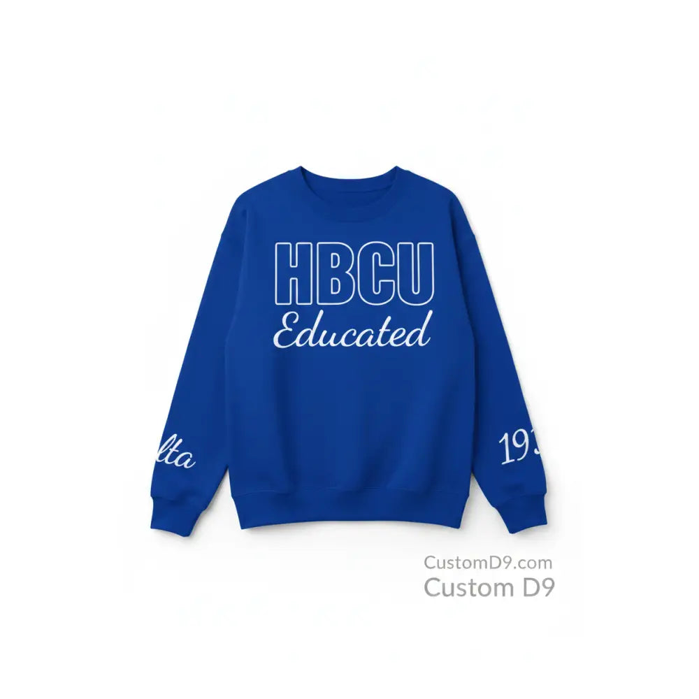Custom HBCU Chenille Sweatshirt back view with custom school name and details