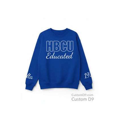 Custom HBCU Chenille Sweatshirt back view with custom school name and details