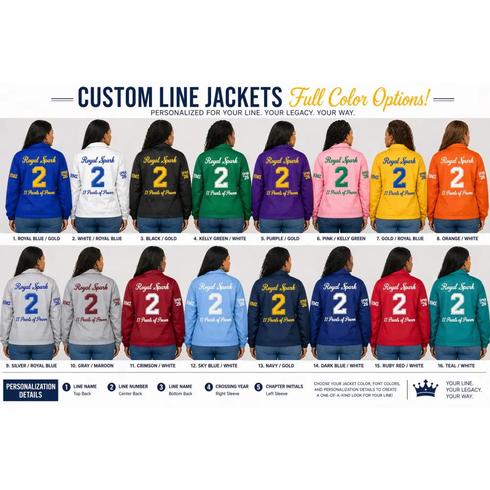 Red custom embroidered Cropped Line Jacket with personalized front, back, and sleeve embroidery