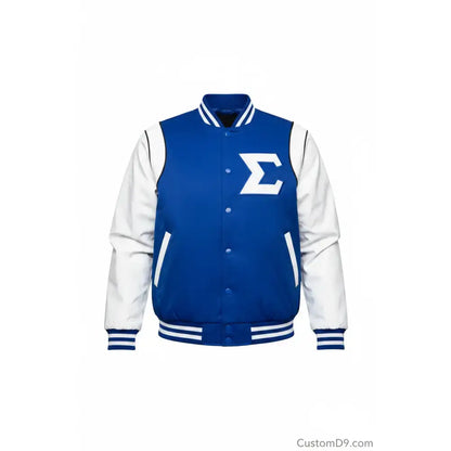 Custom Phi Beta Sigma Fraternity Apparel front view with personalized royal blue and white design