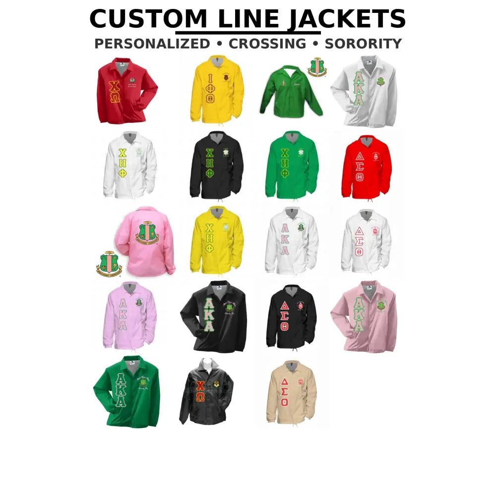 Red Kappa Alpha Psi Coach Line Jacket with personalized front, back, and sleeve embroidery