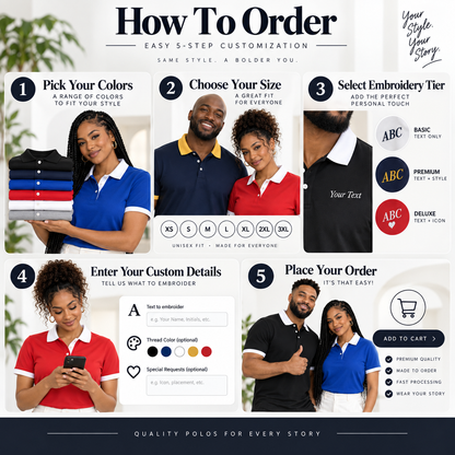 How to order a custom embroidered polo shirt step by step