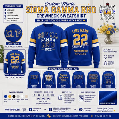 Royal Blue / Black Zeta Phi Beta Custom Line Jacket with personalized front, back, and sleeve embroidery