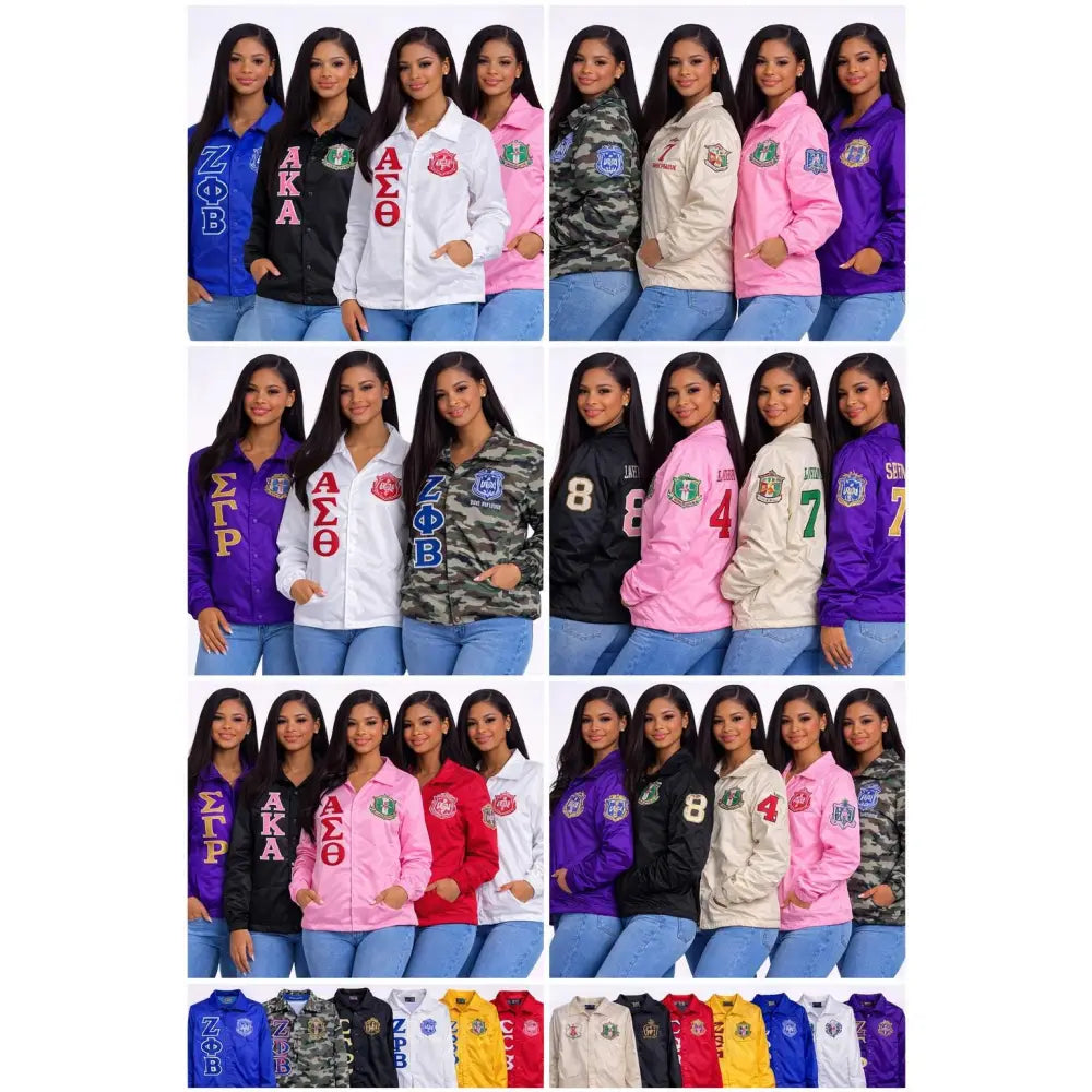 Red custom embroidered Custom Line Jacket with personalized front, back, and sleeve embroidery