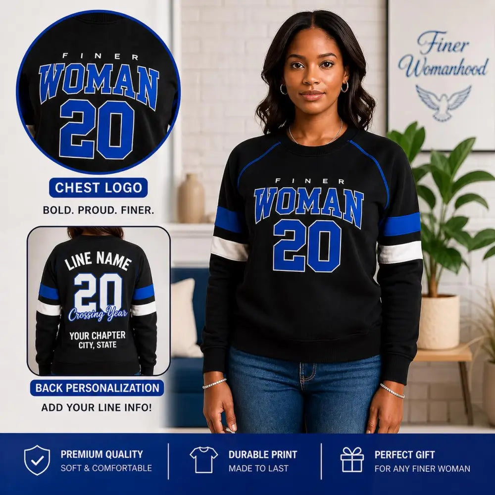 Royal Blue / Black Zeta Phi Beta Custom Line Jacket with personalized front, back, and sleeve embroidery