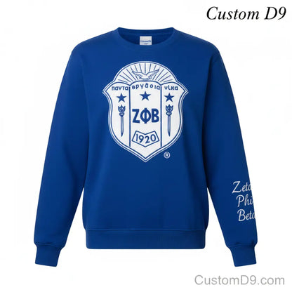 Custom Zeta Phi Beta Chenille Tee Style 2 back view with custom line name and number