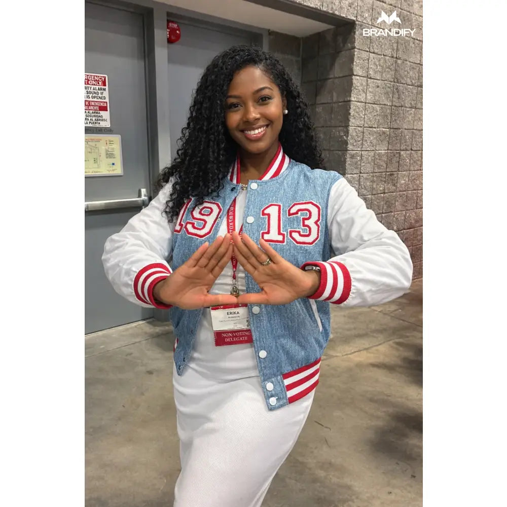 Custom 1913 Delta Sigma Theta Sorority Apparel back view with custom line name and number