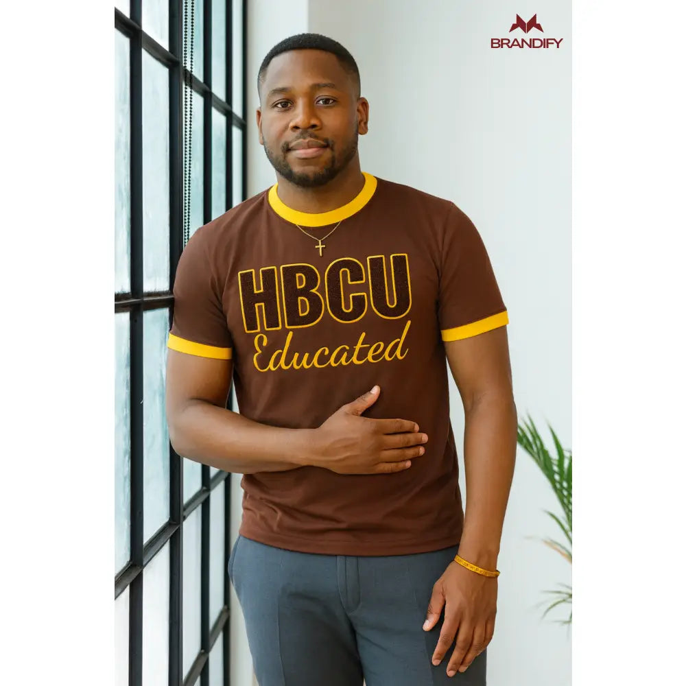 Custom Men's HBCU Chenille Tee front view with personalized college design