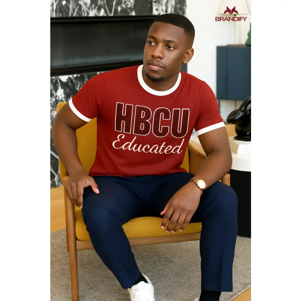 Custom Men's HBCU Chenille Tee front view with personalized college design