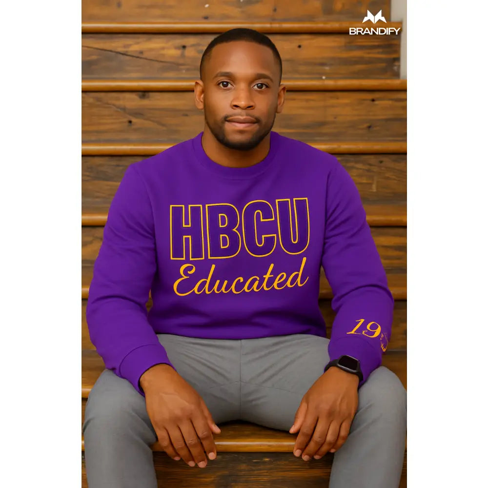 Custom HBCU Chenille Sweatshirt Style 4 front view with personalized college design