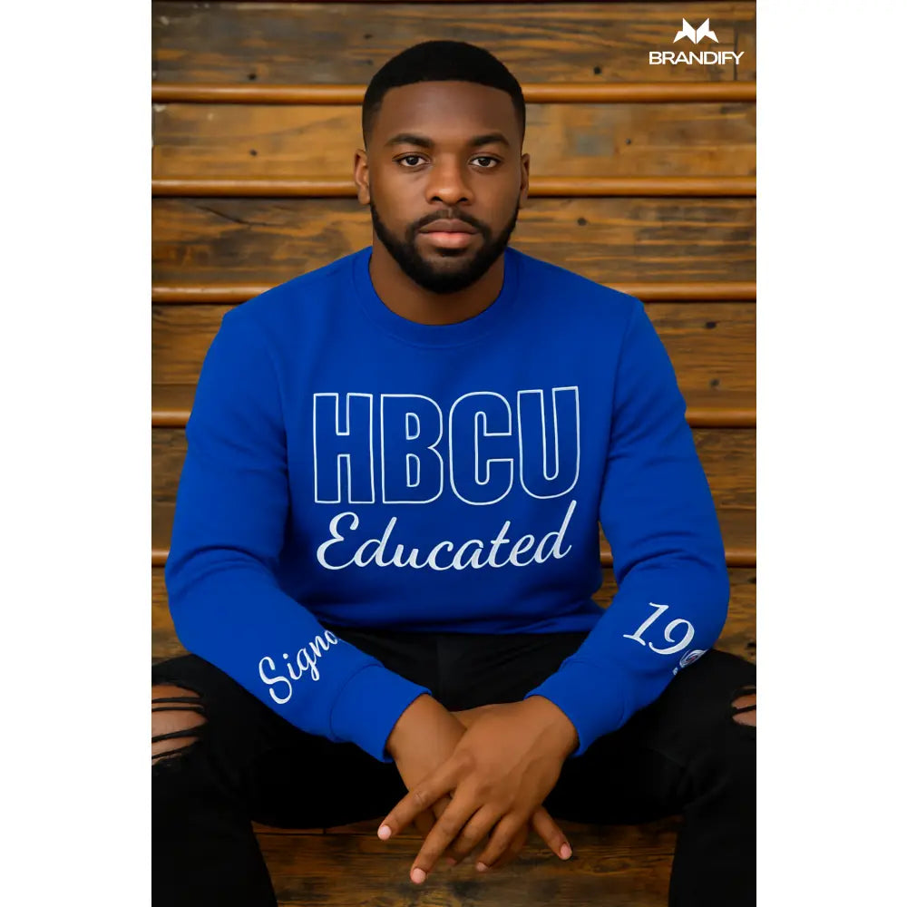 Custom HBCU Chenille Sweatshirt Style 2 front view with personalized college design
