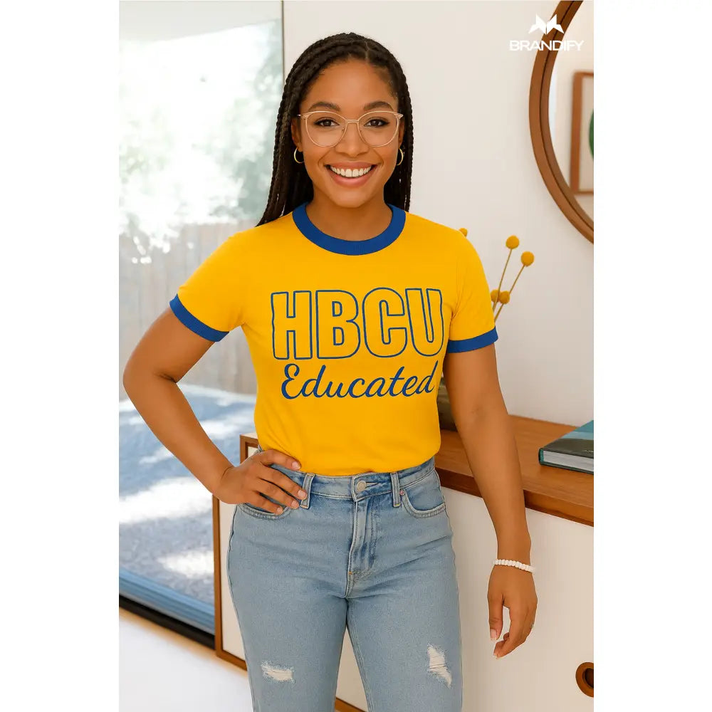 Custom Women's HBCU Chenille Tee front view with personalized college design