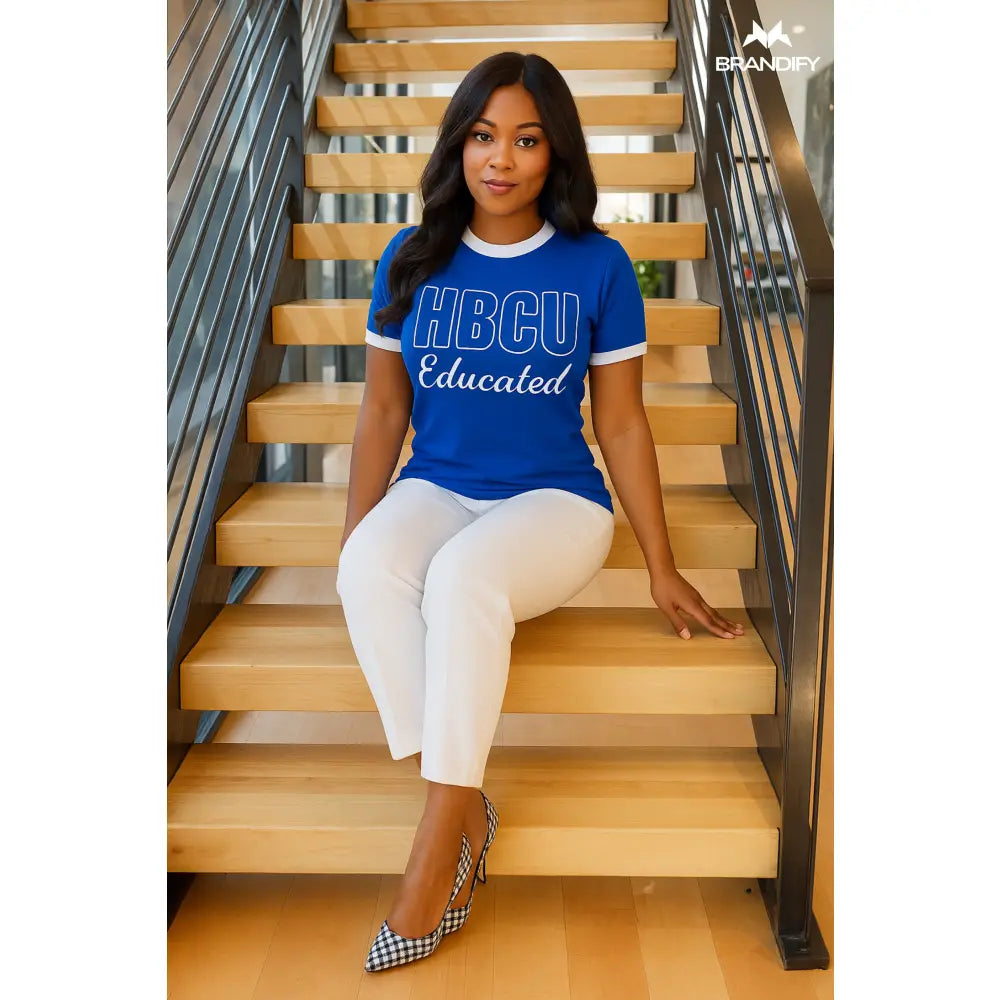 Custom Women's HBCU Chenille Tee front view with personalized college design
