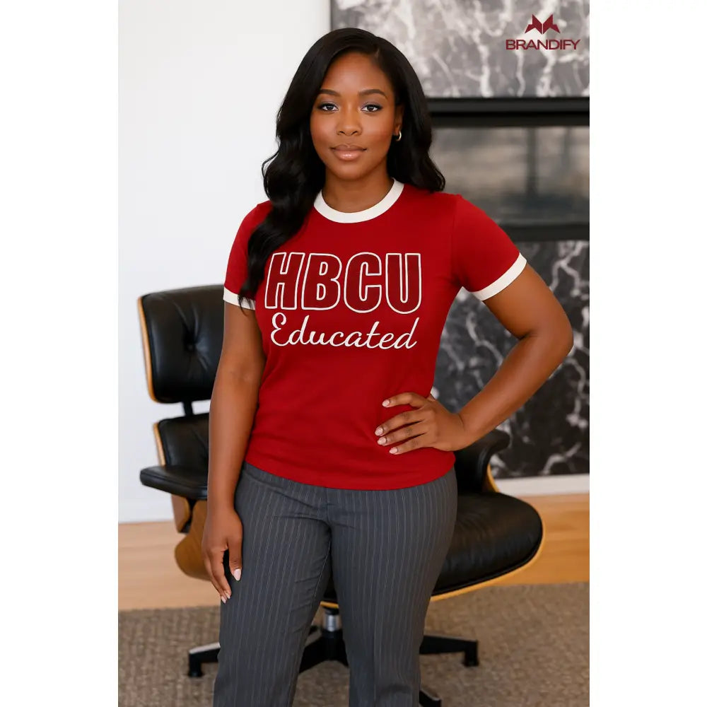 Custom Women's HBCU Chenille Tee front view with personalized college design