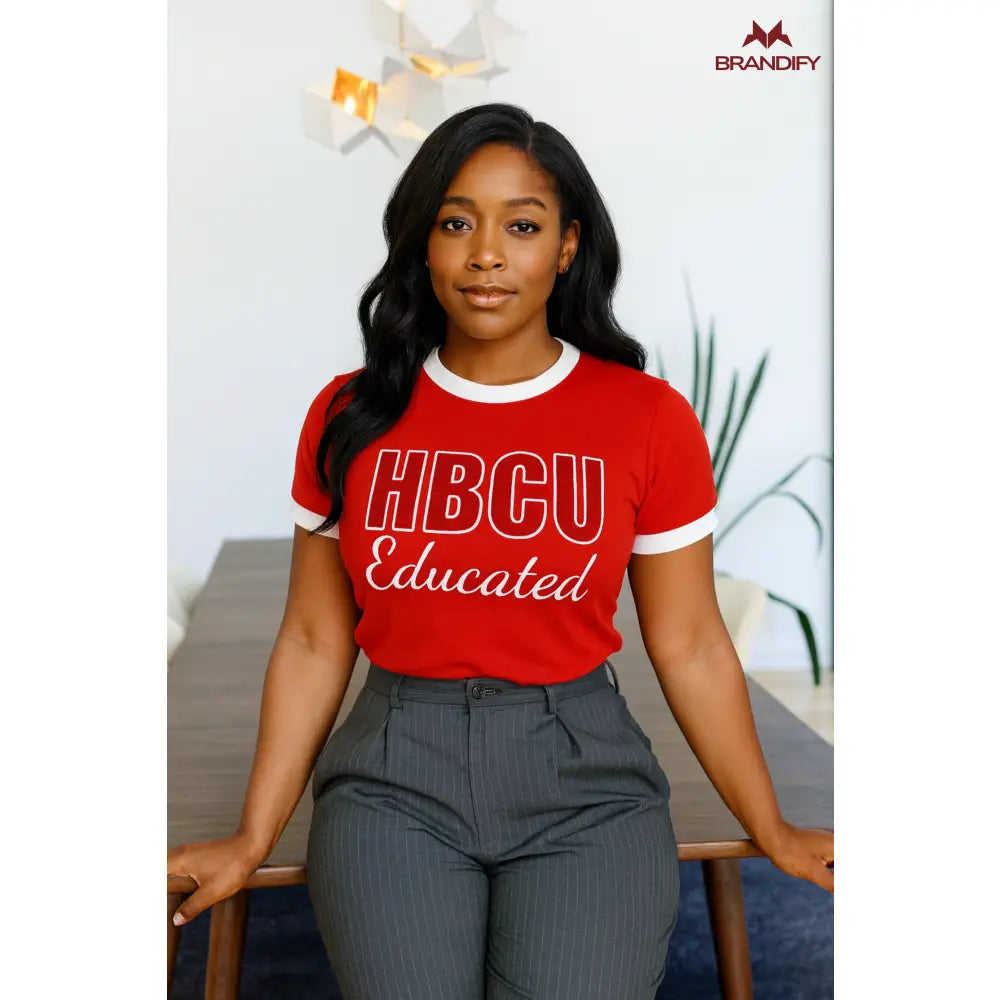 Custom Women's HBCU Chenille Tee front view with personalized college design