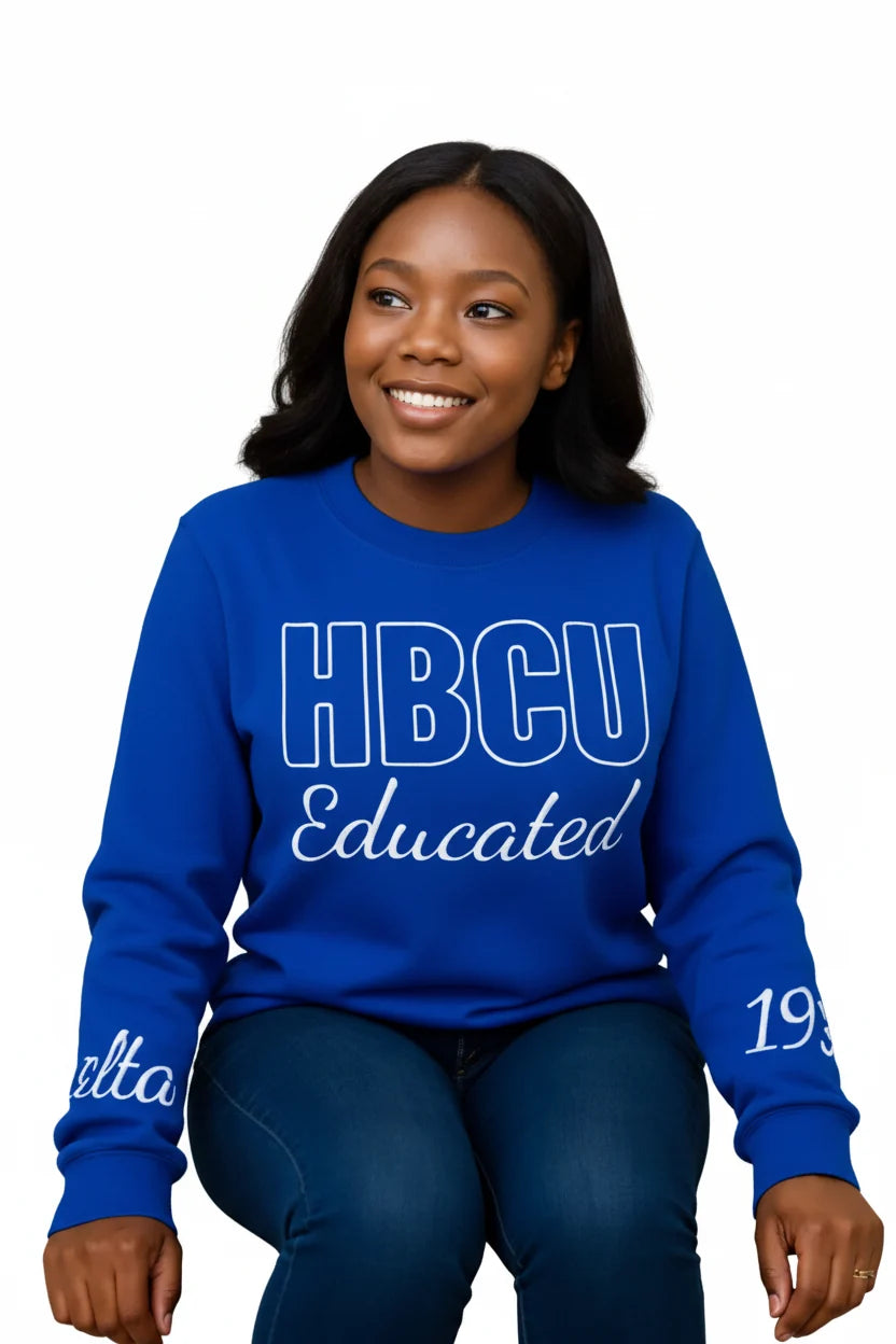 Custom HBCU Chenille Sweatshirt front view with personalized college design