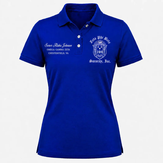 Personalized Embroidered Zeta Polo Design for Omega Gamma Zeta Chapter Members – Personalized | Pirani9