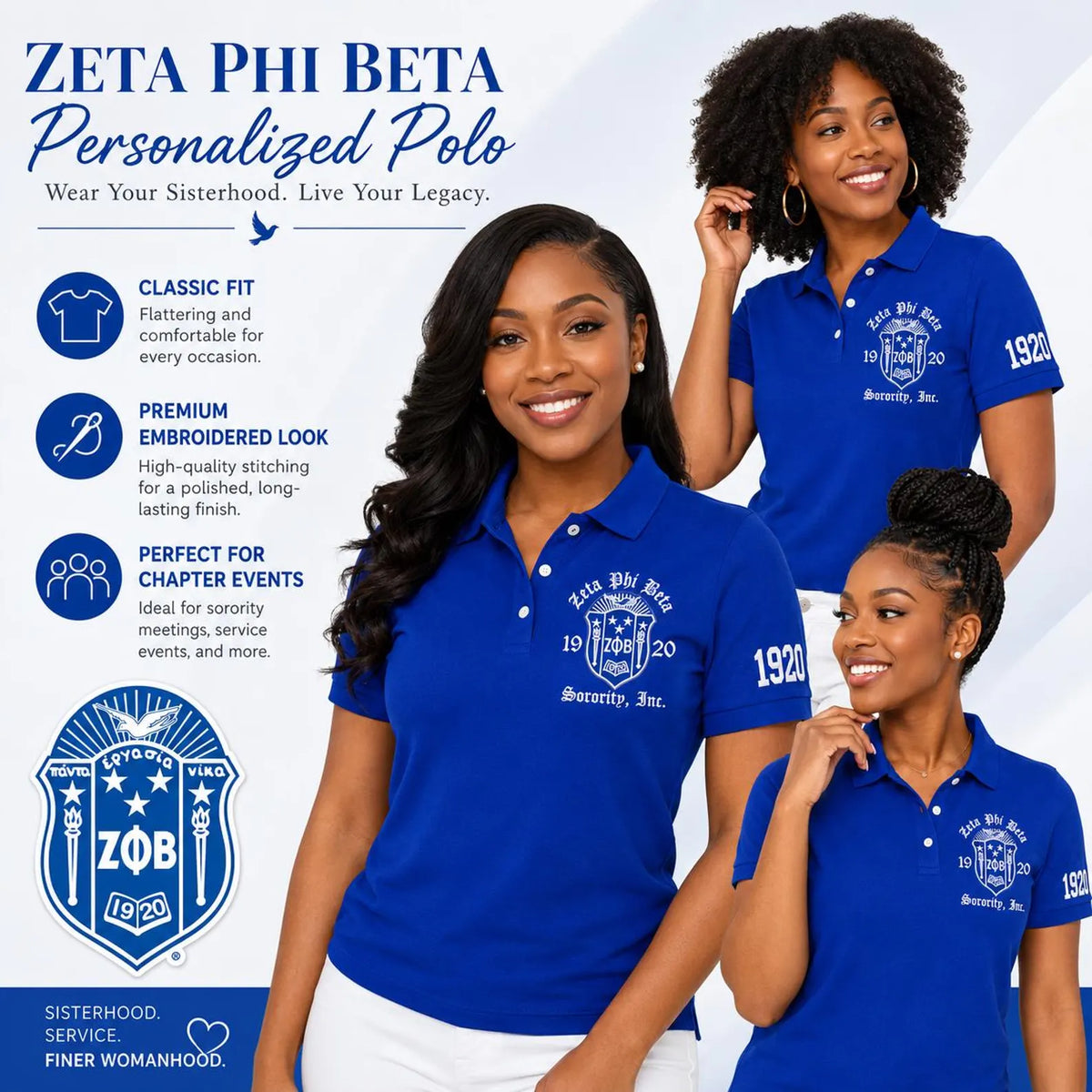 Custom Zeta Polo Design for Omega Gamma Zeta Chapter Members - product image 2